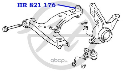 С/блок ниж.рычага пер.зад. (Hanse) HR821176 (вид 1) С/блок ниж.рычага пер.зад. (Hanse) HR821176 (фото, вид 1)