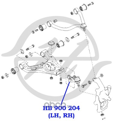 Опора шаровая нижнего рычага передней подвески (Hanse) HB900204 (вид 1) Опора шаровая нижнего рычага передней подвески (Hanse) HB900204 (фото, вид 1)