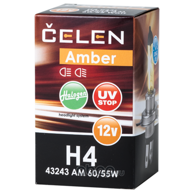  4 43243 am 12v 60/55w celen, halogen amber() +35% long life, uv-stop (Celen) 43243AM (,  2)