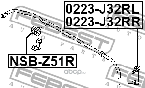 Втулка заднего стабилизатора d20 (Febest) NSBZ51R (вид 2) Втулка заднего стабилизатора d20 (Febest) NSBZ51R (фото, вид 2)