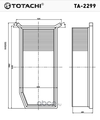 Воздушный фильтр (TOTACHI) TA2299 (вид 1) Воздушный фильтр (TOTACHI) TA2299 (фото, вид 1)