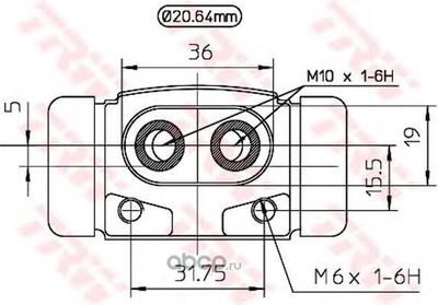 Цилиндр тормозной задний (TRW/Lucas) BWF193 (вид 1) Цилиндр тормозной задний (TRW/Lucas) BWF193 (фото, вид 1)