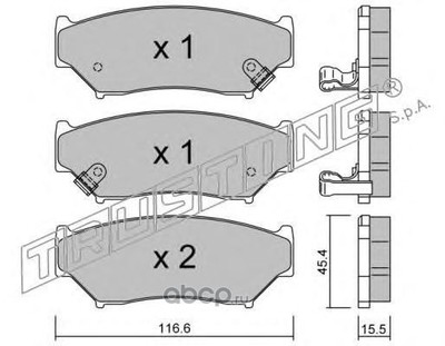 Комплект тормозных колодок, дисковый тормоз (Trusting) 1380 Комплект тормозных колодок, дисковый тормоз (Trusting) 1380