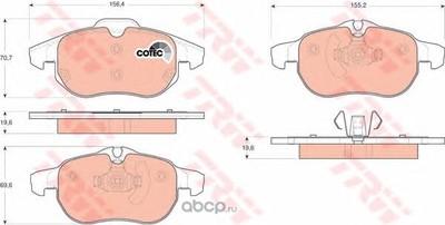 Комплект тормозных колодок, дисковый тормоз (TRW/Lucas) GDB1613 Комплект тормозных колодок, дисковый тормоз (TRW/Lucas) GDB1613