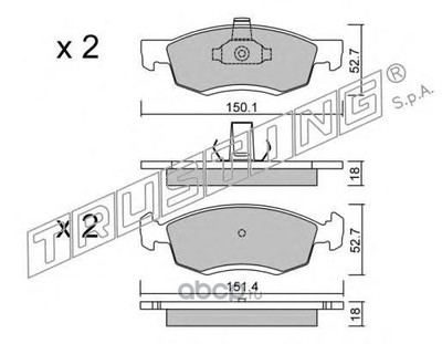 К т дисков тормоз колодок (Trusting) 8180 К т дисков тормоз колодок (Trusting) 8180