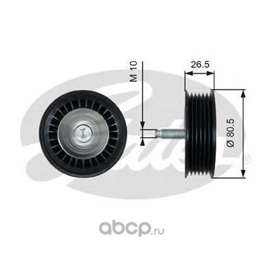 Ролик поликлинового ремня направляющий (Gates) T36490 Ролик поликлинового ремня направляющий (Gates) T36490