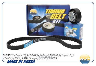 Комплект грм (logan 8v 2010-) (ремень грм + ролик) (AMD) AMDKITBR61 Комплект грм (logan 8v 2010-) (ремень грм + ролик) (AMD) AMDKITBR61
