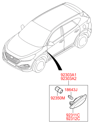 Указатель поворота (Hyundai-KIA) 923121R000 Указатель поворота (Hyundai-KIA) 923121R000