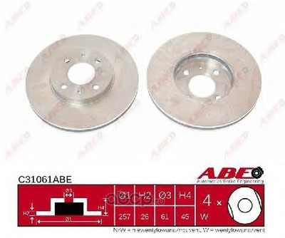 Тормозной диск (Abe) C31061ABE