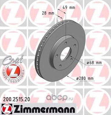 Тормозной диск (Zimmermann) 200251520