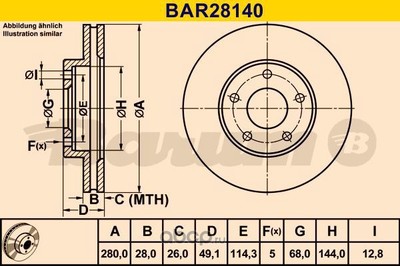 Тормозной диск (BARUM) BAR28140