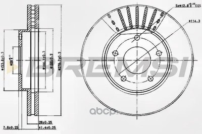 Тормозной диск (BREMSI) DBB249V