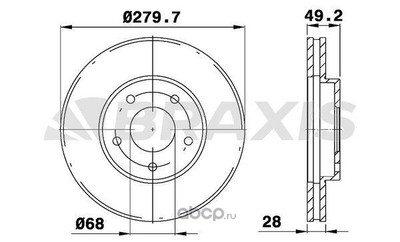 Тормозной диск (BRAXIS) AE0137