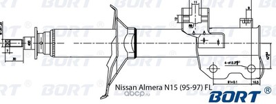 Стойка амортизационная газомасляная передняя / левая (BORT) G22045029L Стойка амортизационная газомасляная передняя / левая (BORT) G22045029L