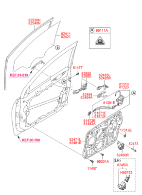 Защелка замка (Hyundai-KIA) 813103S010 Защелка замка (Hyundai-KIA) 813103S010