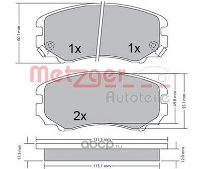 Комплекты накладок тормозных колодок (Metzger) 1170379 Комплекты накладок тормозных колодок (Metzger) 1170379