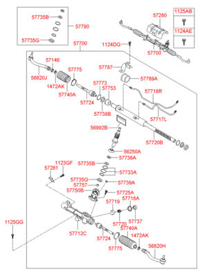 Набор сальников рулевой рейки (Hyundai-KIA) 577903KA00 Набор сальников рулевой рейки (Hyundai-KIA) 577903KA00