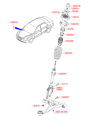 Пружина подвески (Hyundai-KIA) 546503K650 Пружина подвески (Hyundai-KIA) 546503K650