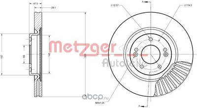 Тормозной диск (Metzger) 6110695 Тормозной диск (Metzger) 6110695