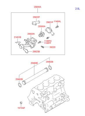 Корпус термостата (Hyundai-KIA) 2562038020 Корпус термостата (Hyundai-KIA) 2562038020