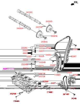 Направляющая цепи привода грм (Hyundai-KIA) 244612G350 Направляющая цепи привода грм (Hyundai-KIA) 244612G350