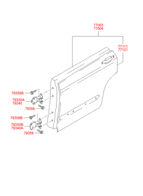 Болт крепления шарнира двери (Hyundai-KIA) 7935938010 Болт крепления шарнира двери (Hyundai-KIA) 7935938010