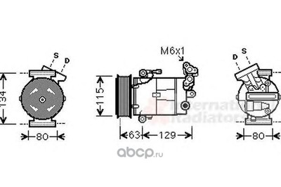 Компрессор, кондиционер (VAN WEZEL) 1300K334 Компрессор, кондиционер (VAN WEZEL) 1300K334
