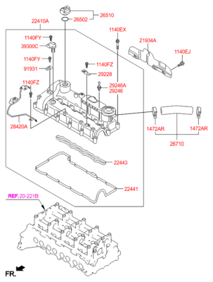 Прокладка клапанной крышки двигателя (Hyundai-KIA) 224412F600 Прокладка клапанной крышки двигателя (Hyundai-KIA) 224412F600