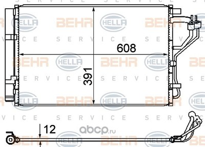 Конденсатор, кондиционер (HELLA) 8FC351344624 Конденсатор, кондиционер (HELLA) 8FC351344624