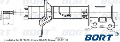 Стойка амортизационная газомасляная задняя правая (BORT) G22048008R Стойка амортизационная газомасляная задняя правая (BORT) G22048008R (фото)