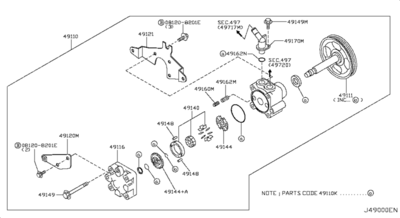 Помпа ГУР (NISSAN) 491109Y600 Помпа ГУР (NISSAN) 491109Y600