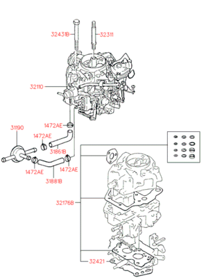Болт с шестигранной головкой (Hyundai-KIA) 3243121321 Болт с шестигранной головкой (Hyundai-KIA) 3243121321