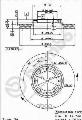 Тормозной диск (Brembo) 09500410 Тормозной диск (Brembo) 09500410