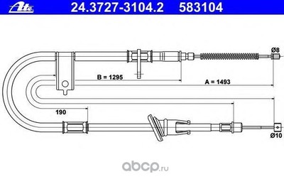 Трос, стояночная тормозная система (Ate) 24372731042 Трос, стояночная тормозная система (Ate) 24372731042