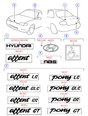 Эмблема декоративная (Hyundai-KIA) 8631322500LP Эмблема декоративная (Hyundai-KIA) 8631322500LP