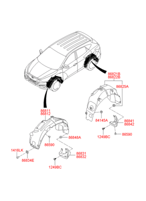 Подкрылок переднего колеса (Hyundai-KIA) 868122Y500 Подкрылок переднего колеса (Hyundai-KIA) 868122Y500