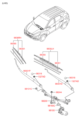 Резинка стеклоочистителя (Hyundai-KIA) 983512S000 Резинка стеклоочистителя (Hyundai-KIA) 983512S000