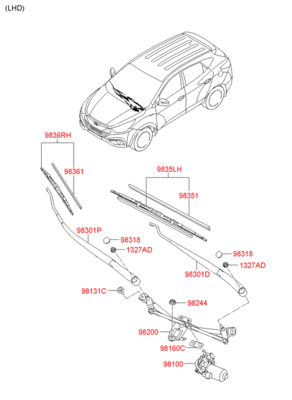Щетка стеклоочистителя (Hyundai-KIA) 983602Y000 Щетка стеклоочистителя (Hyundai-KIA) 983602Y000
