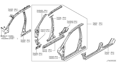  (NISSAN) 76261CA000