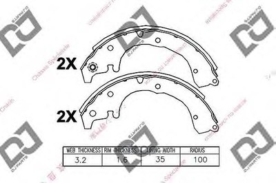Комплект тормозных колодок (DJPARTS) BS1128 Комплект тормозных колодок (DJPARTS) BS1128