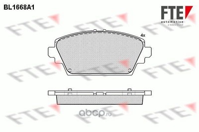Комплект тормозных колодок, дисковый тормоз (FTE Automotive) BL1668A1 Комплект тормозных колодок, дисковый тормоз (FTE Automotive) BL1668A1
