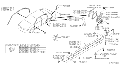  (NISSAN) 7688250Y00