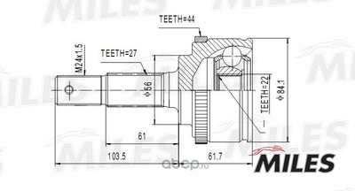 Шрус наружный (abs) (Miles) GA20311 Шрус наружный (abs) (Miles) GA20311