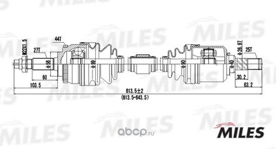 Привод в сборе левый(abs) (Miles) GC01079 Привод в сборе левый(abs) (Miles) GC01079
