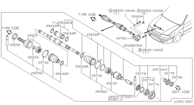 Приводной вал (NISSAN) 391002F615 Приводной вал (NISSAN) 391002F615