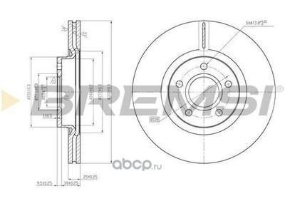 Тормозной диск (BREMSI) DBB225V Тормозной диск (BREMSI) DBB225V