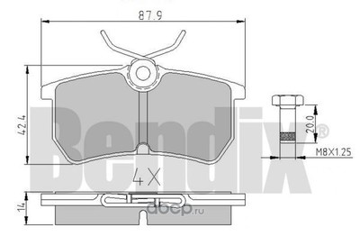 Комплект тормозных колодок, дисковый тормоз (BENDIX) 510344 Комплект тормозных колодок, дисковый тормоз (BENDIX) 510344