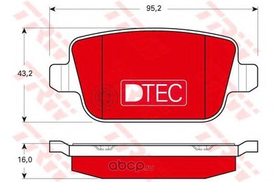 Комплект задних тормозных колодкок (TRW/Lucas) GDB1732DTE Комплект задних тормозных колодкок (TRW/Lucas) GDB1732DTE