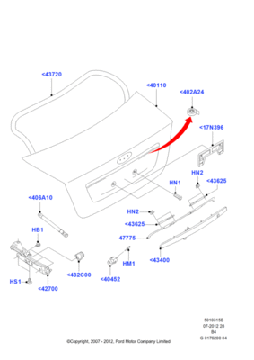 Ручка крышки багажника (FORD) 1581834 Ручка крышки багажника (FORD) 1581834