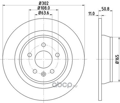 Тормозной диск с покрытием, задняя ось (HELLA PAGID) 8DD355118841 Тормозной диск с покрытием, задняя ось (HELLA PAGID) 8DD355118841